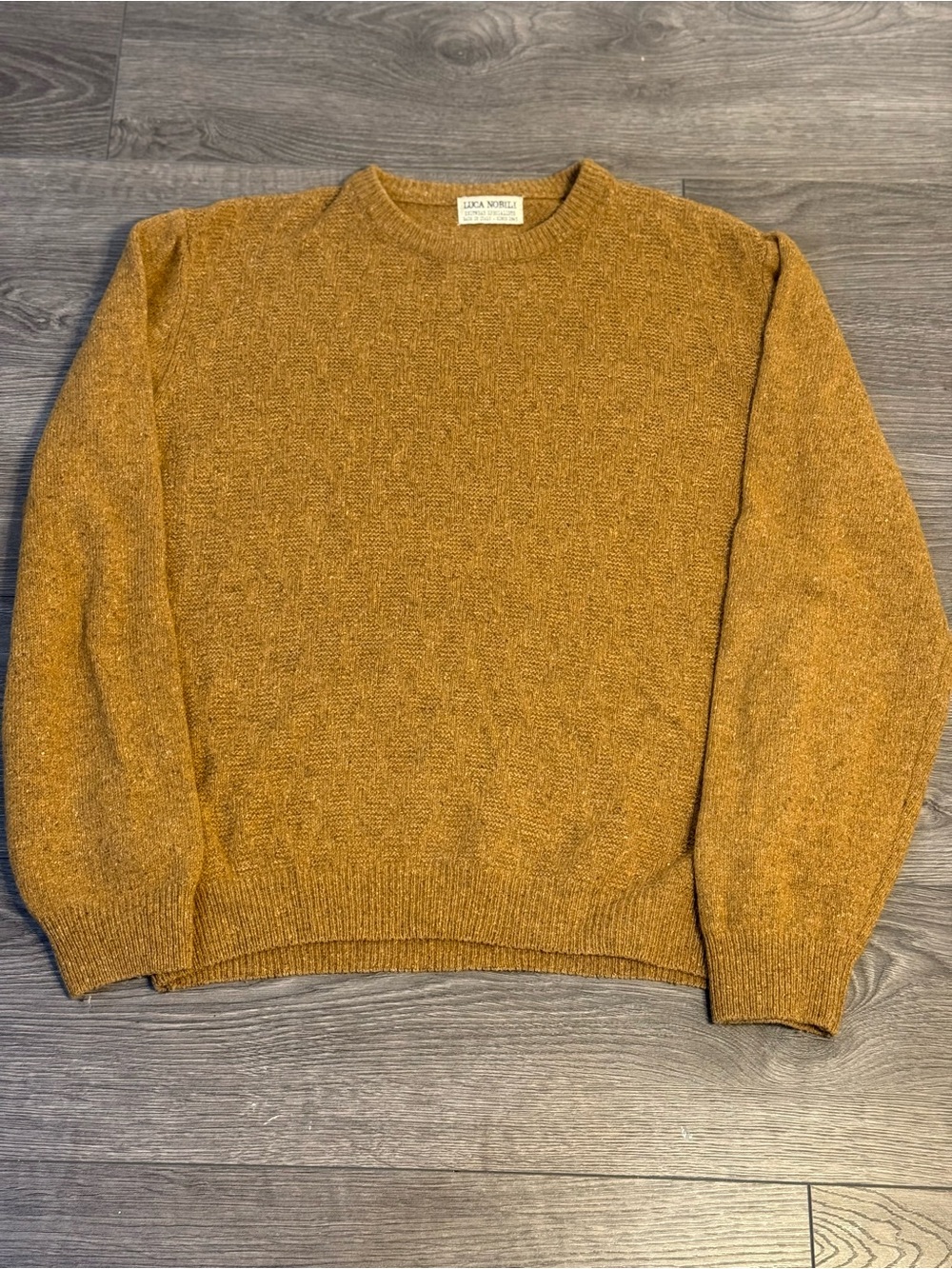 Luca Nobili Made in Italy Wool Silk Blend Sweater XL Fits L Camel